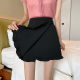 Black large size lotus edge A -line short skirt fat MM is thin high waist bag hip skirt summer new versatile skirt female female