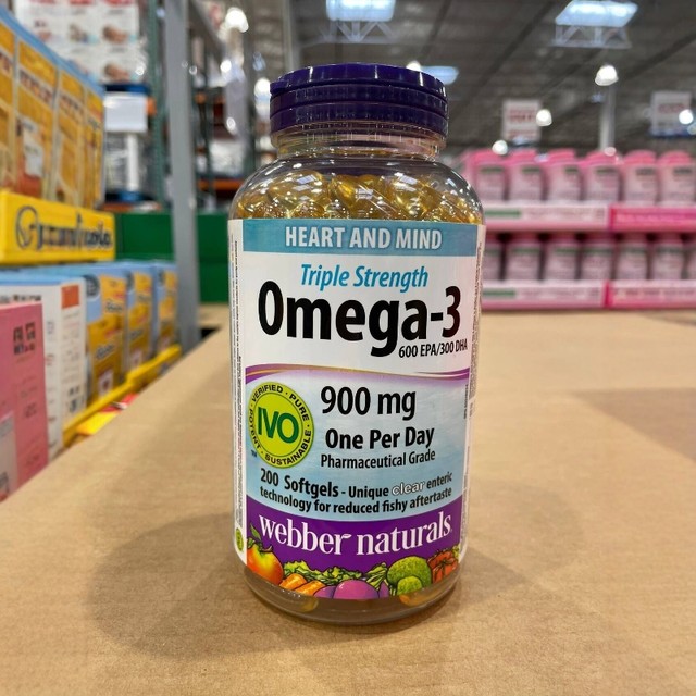 Canadian direct mail Webber Naturals triple concentrated deep sea fish oil 900mg 200 capsules