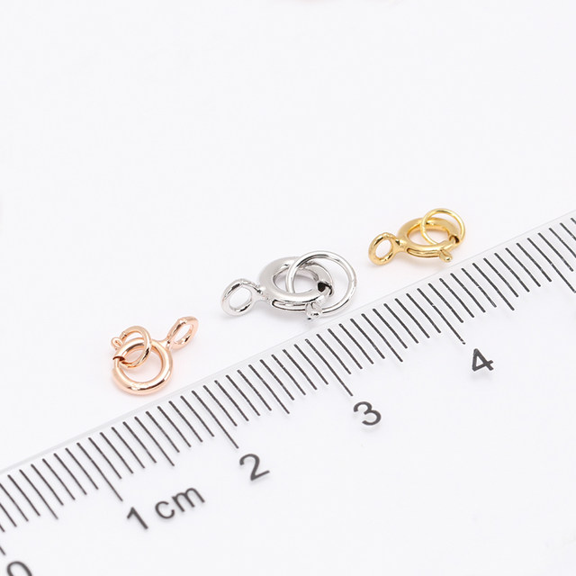 DIY gadgets S925 sterling silver round spring buckle gold silver natural small pearl necklace bracelet buckle