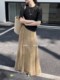 25 Spring New French Retro Elegant Temperament High-end Spoofed Fishtail Versatile Commuter Garnish Skirt Women