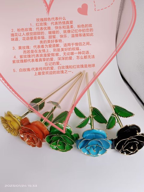 24K gold-plated rose desktop ornaments Valentine's Day gift for girls Best friend's birthday gift wedding anniversary lettering
