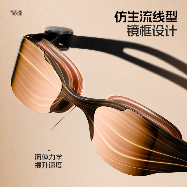 Li Ning swimming goggles men's high-definition waterproof and anti-fog coating adult professional swimming glasses swimming cap set myopia equipment