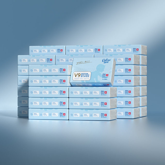 COROU/Kexinrou Maternal and Infant Baby Yunrou Newborn Moisturizing Tissues 100 Pumps 48 Pack M Size