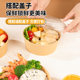Yunlei disposable lunch box kraft paper round bowl with lid 750ml*12 set of fruit salad bento picnic packaging box