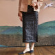 Silk intertwined seawater pattern fragrant cloud yarn skirt women's knee-length skirt mid-length women's versatile Chinese quilted skirt