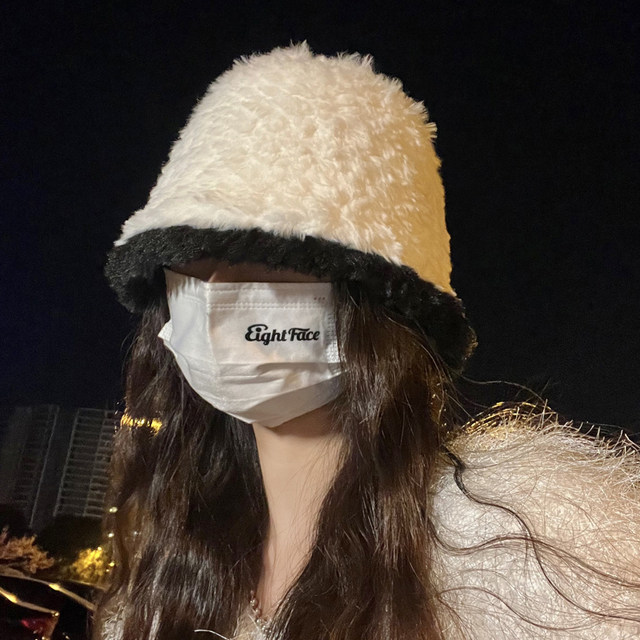 Net Red Plush Fisherman Hat Girl Autumn and Winter Korean Version