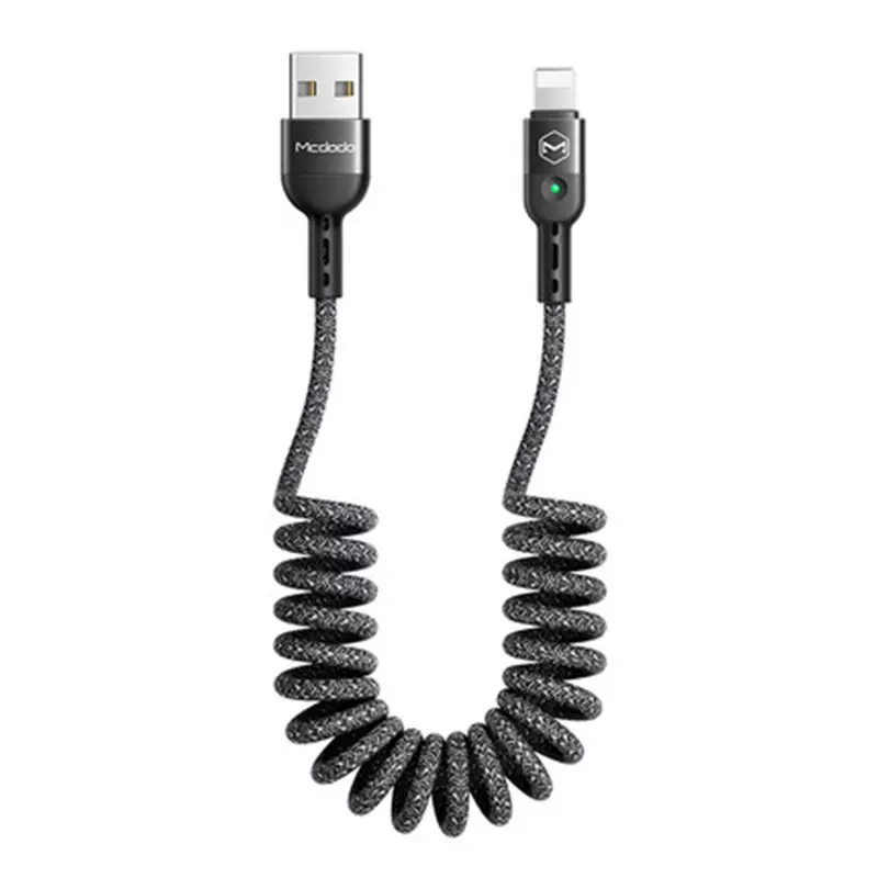 麦多多适用于苹果伸缩数据线iphone车用充电线弹簧收缩可