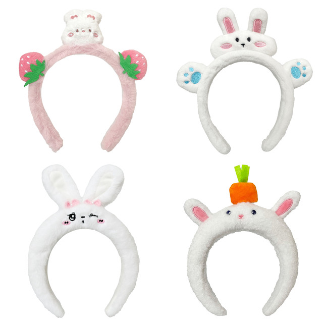 High-end rabbit ears hairband rabbit headdress cute princess rabbit face washing headband hair card adult children's hair accessories