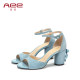 AEE/Love Women's Shoes Summer Sheepskin Polytic Stroke Black Rough Heaven High Heel Sandals Female 1617203023
