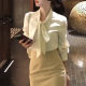 Office worker high-end white bow tie satin long-sleeved shirt for women 2025 spring and autumn commuting OL shirt
