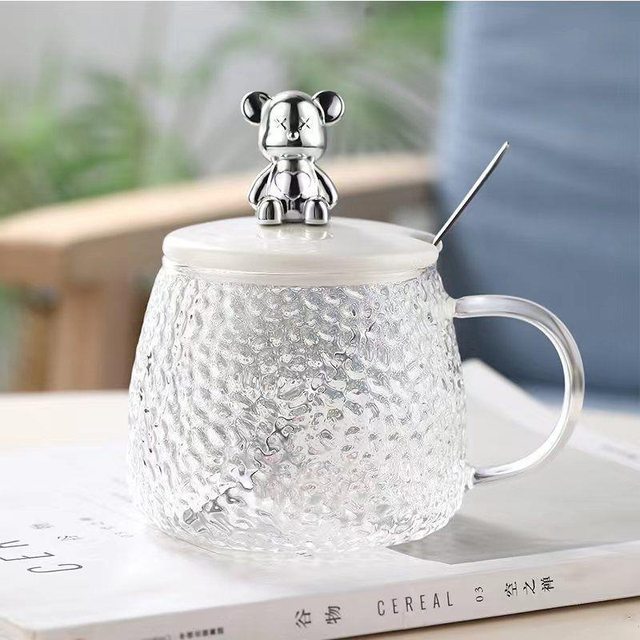
Glass cup ins Fengshui cup for girls with high appearance office coffee breakfast cup