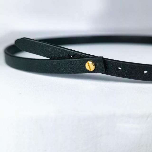 Black leather neck strap choker necklace rope leather neck chain handmade genuine cowhide collar short clavicle chain pierced with hard gold