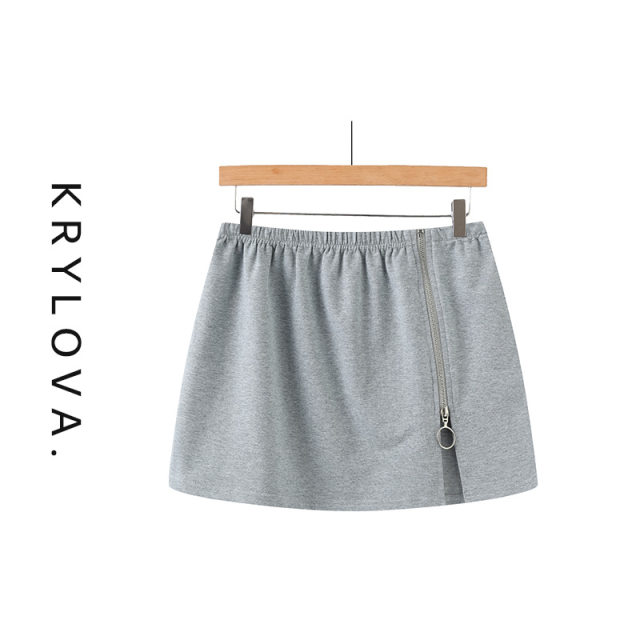 Spring cotton one-piece zipper small butt curtain sweatshirt skirt slit yoga sports running cover strap base elastic skirt