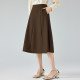Aosidu autumn high-waisted skirt for women a-line large hem skirt small versatile loose slim mid-length skirt
