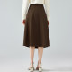 Aosidu autumn high-waisted skirt for women a-line large hem skirt small versatile loose slim mid-length skirt
