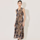Aosi Du V-neck Sleeveless Dress for Women in Spring Fashion Design Medium-length Inner Trim Tie Dye Printed Skirt