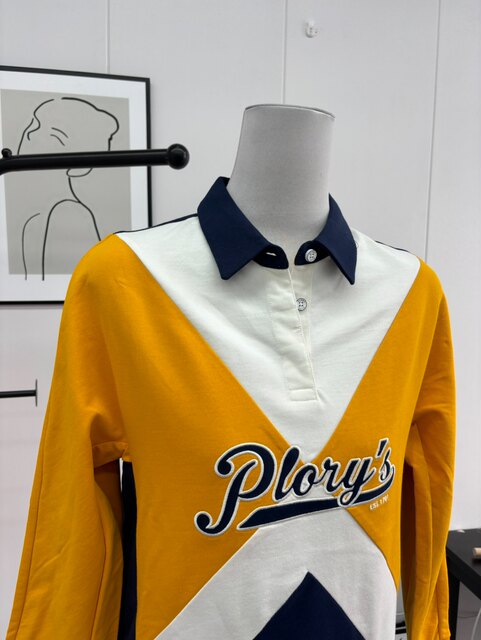 High-quality retro fashionable contrasting polo shirt long-sleeved dress 2025 new sports age-reducing casual style
