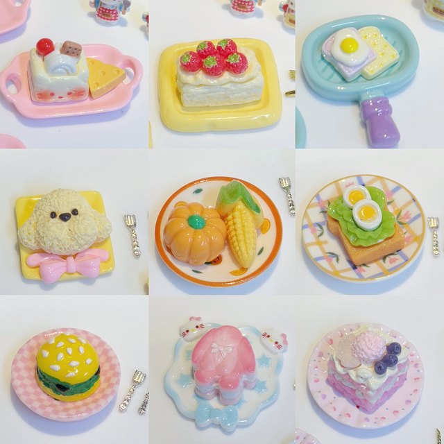 No. 9 Simulated Mini Mini Food Playing Plates, Tableware, Diy Pin Cream Glue Play House Resin Accessories