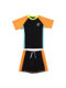 Children's swimsuits, boys' contrasting color short-sleeved quick-drying split swimsuit set, student casual surfing suit