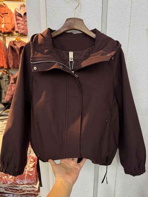 Fashionable mother's outfit velvet hooded jacket 2025 winter thickened windproof top temperament age-reducing outer jacket