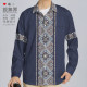 National style, national trend, Yi and Miao ethnic style totem traditional large-size long-sleeved shirt men's and women's clothing 0017 design without boundaries