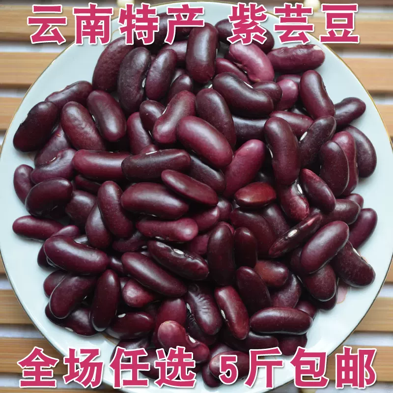 紫芸豆紫红豆紫红芸豆紫花豆五谷杂粮富硒肾豆500g 5斤包邮