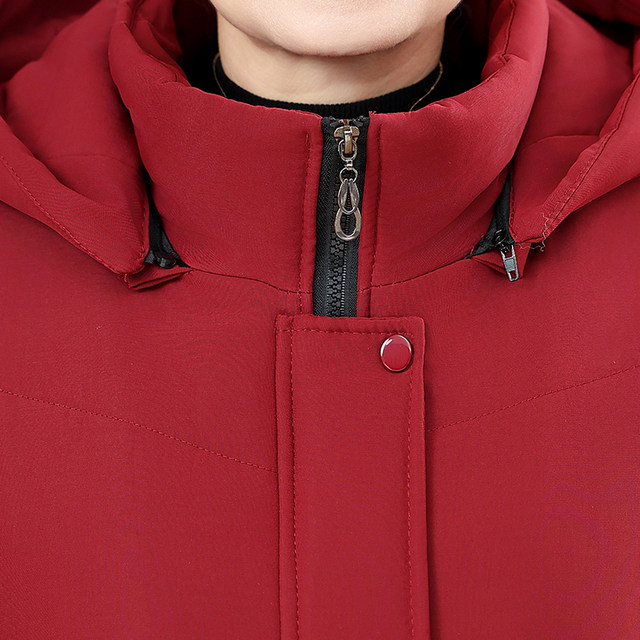 Grandma's winter dress, superstructure, cotton jacket, new middle -aged and elderly women's foreign qi embroidered cotton jacket mothers hooded cotton jacket