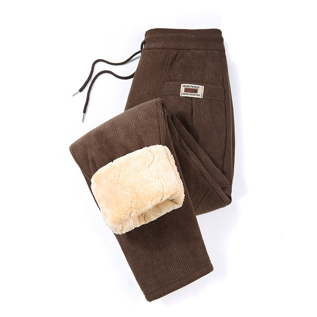 Mom's winter casual pants plus velvet thick warm cotton pants imitation lamb velvet middle-aged and elderly women's pants grandma wears loose outside