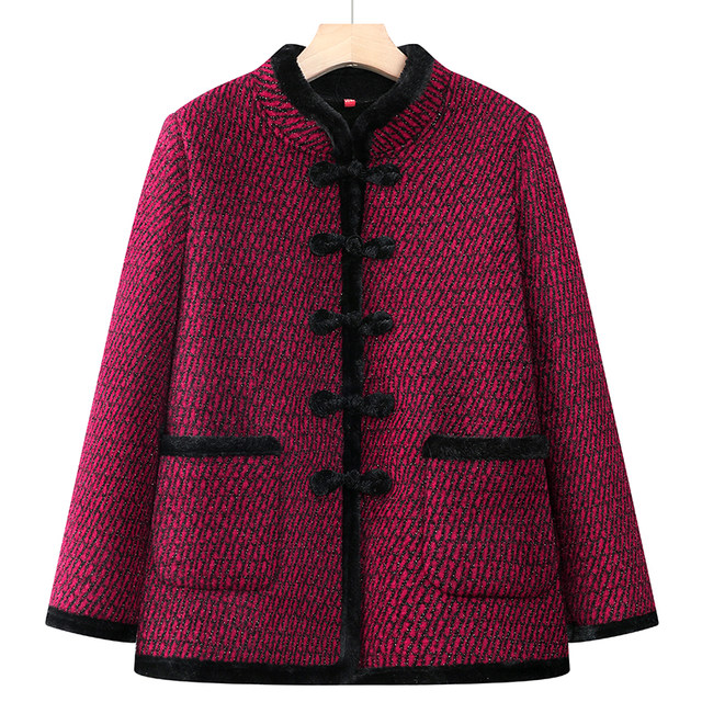 Grandma in autumn and winter, female middle -aged and elderly, high -end mothers in winter and velvet new velvet, old lady keeping warm clothes
