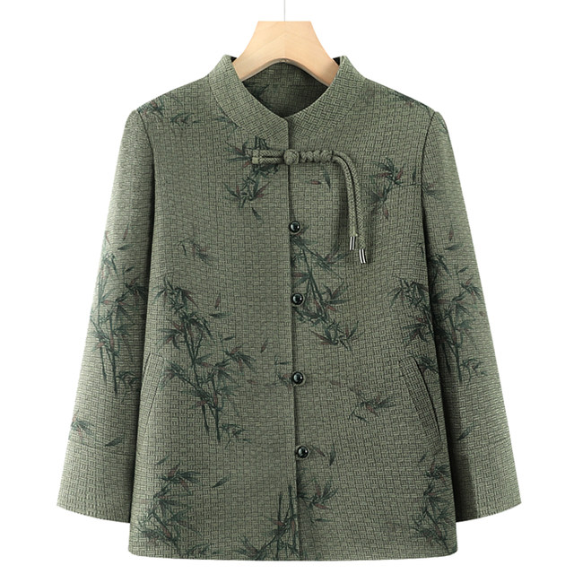 Seniors casual coat female grandma clothes old lady spring and autumn woolen 70-year-old mother spring top new style