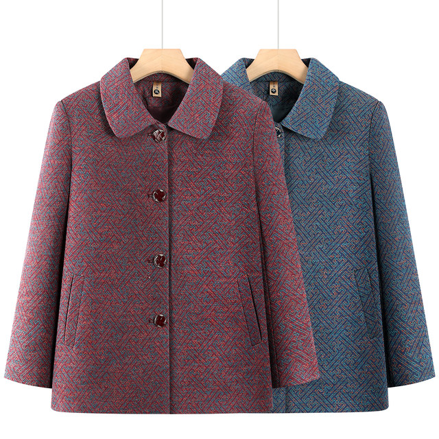 Elderly spring and autumn coats, grandma's long-sleeved new style, old lady's lapel mother's wear, 607, 80-year-old mother-in-law tops