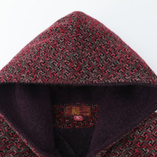 Mom imitation mink velvet jacket Elderly, winter dress, grandmother, long coat, thick noble old man hooded coat