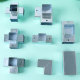 Square pipe connection without welding fixed joints Two-three-way iron pipe galvanized guardrail connection parts corner snap straight through