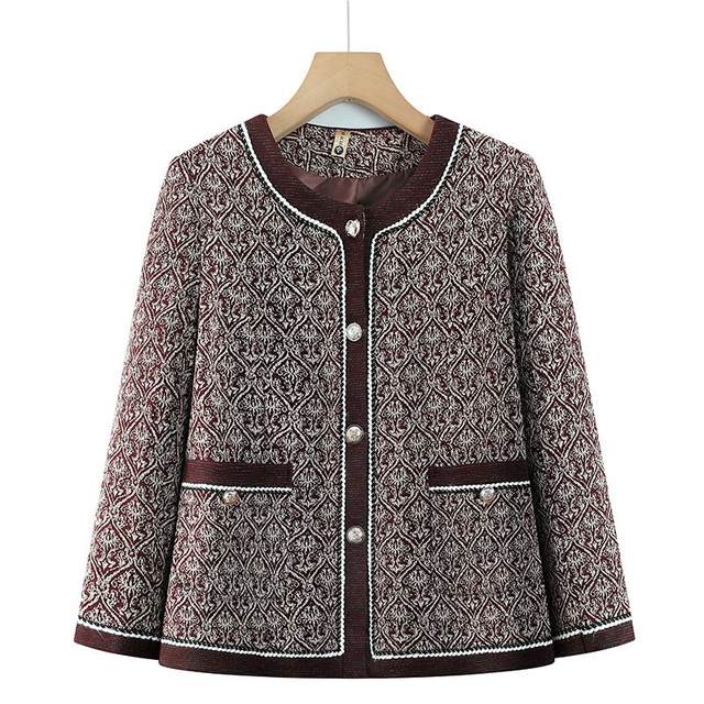 Plus size mother's coat new style noble clothes for middle-aged and elderly women spring and autumn short style small fragrant tops