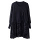 Baoshili Yuanling fake two-piece knitted spliced ​​jacquard dress 2025 spring new long-sleeved slim midi skirt
