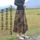 Spring and summer versatile large sling skirt for women 2023 new printed casual cotton and linen long skirt literary skirt spring mid-skirt
