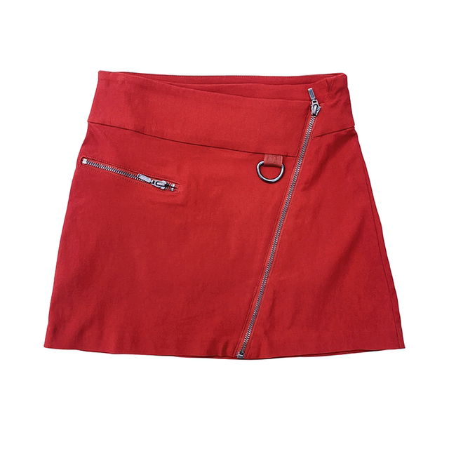 UO Original D Black/Red American Rock Street Waist Short Skirt A-line Mini Skirt Hot Girls High-waisted Boots Dress Slim
