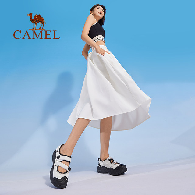 Camel Mary Sneakers Women's Sandals Women's 2025 Summer Women's Shoes Outdoor Lightweight Soft Sole Velcro Shoes