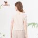 Camel women's short-sleeved T-shirt 2025 summer new style slim sun protection and cool breathable elastic shoulder t-short top
