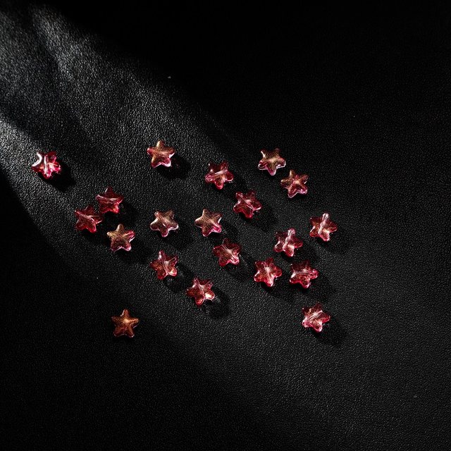 20 8mm star straight hole glass loose bead bracelet necklace DIY ancient style Hanfu handmade hairpin production materials