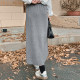 Large size women's casual and versatile skirt women's straight skirt 2024 winter fat mm loose hip-covering knitted skirt skirt
