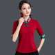 Ethnic style embroidered T-shirt for women short-sleeved spring clothes new Chinese style women's tops large size embroidered slim base shirt