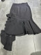 Wine red black ruffled asymmetric skirt bag hip fishtail tail slim skirt front side high open sexy
