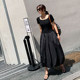 2025 spring and summer new high-waisted flower bud skirt large size women's mid-length A-line lantern skirt high-end large pocket skirt