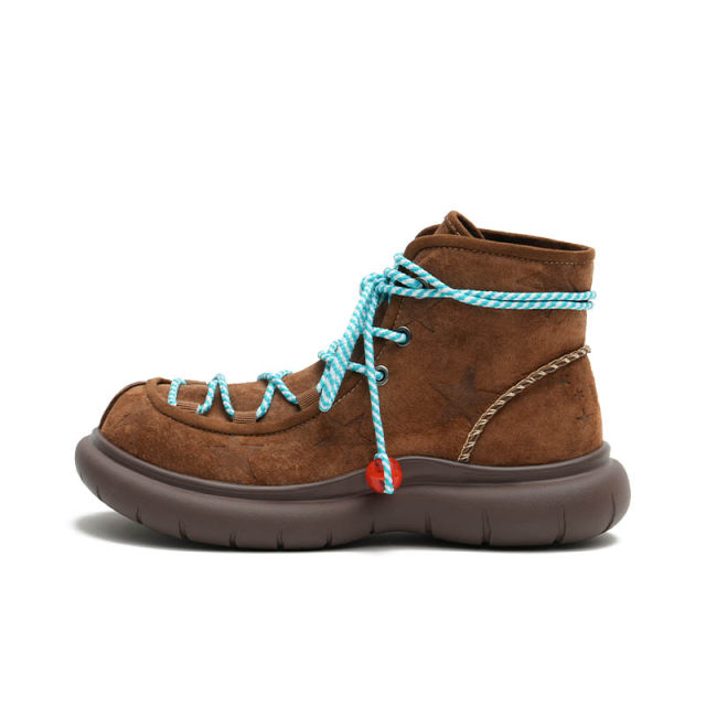 Masuism 2025 New Star Boots Fashion Versatile Short Boots Casual Thick Sole Heightening Retro Martin Boots Women's Winter