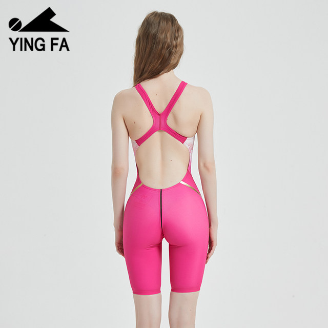 Yingfa swimsuit women's one-piece swimsuit surfing five-point competitive swimsuit sharkskin drag reduction training swimsuit