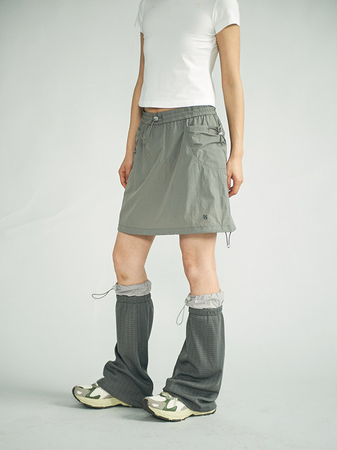 NKGC City Outdoor Japanese Large Pocket Drawstring A-line Skirt Comfortable Quick Dry Printed Small Label Sports Short Skirt for Women