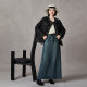 qs 秸hee autumn and winter new retro washed distressed denim skirt with back slit mid-length high-waisted slim skirt for women