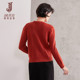 2024 design-sensing square collar red sweater for women in winter new style fake two soft and thick sweater