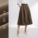 Shuiyunjian brown A-line skirt for women mid-length umbrella skirt commuting temperament simple and versatile 2025 spring new style
